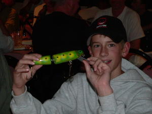 Dylan Chingery with his new BK lure prize