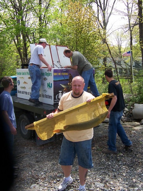 Kurt Gould doing his part to help out during a fish rescue