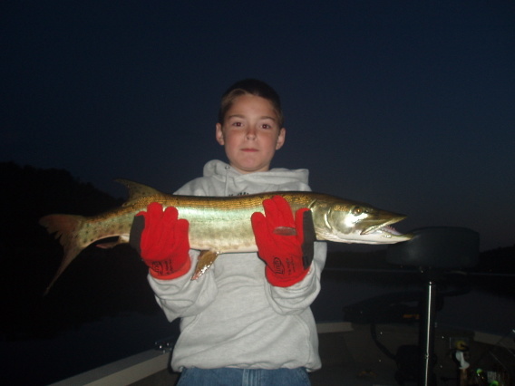 Ryan Young with a night time topwater musky