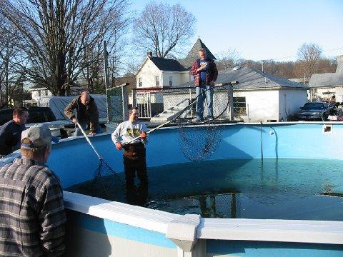 They contacted MI22 to help them get the fish out of the pool and into a lake