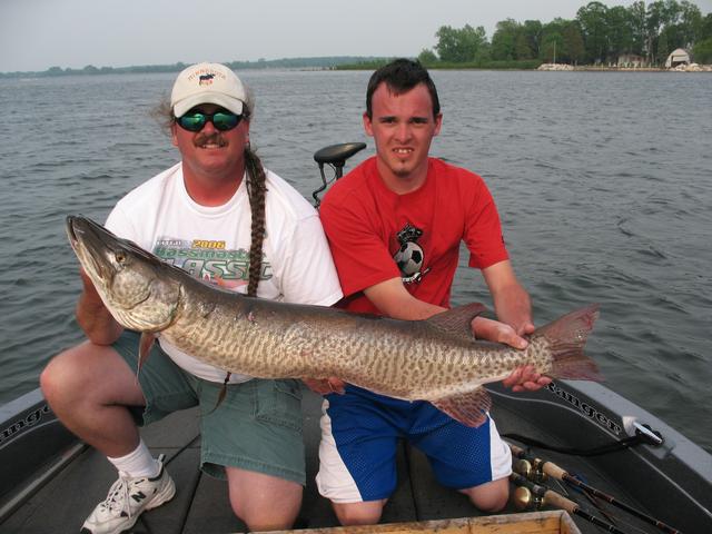 Pat's son Jack with his first musky a 48 incher