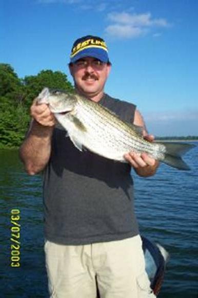 Jeff Young with a Spruce run Hybrid Striper