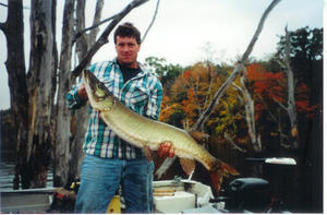 Jed Cingery with a heavy 45" Monksville musky